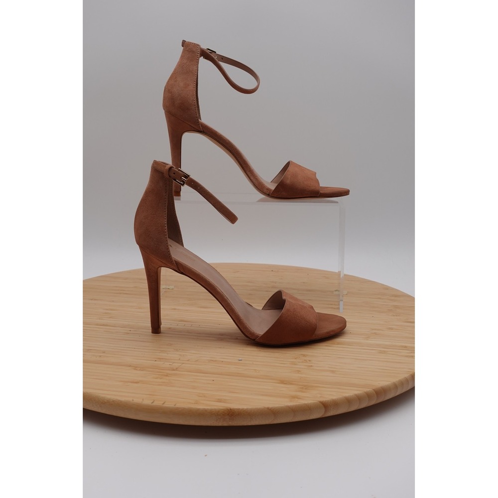 ALDO Sandals Womens Size 8 39 Brown Suede Ankle Strap Stiletto Heel Dress Shoes